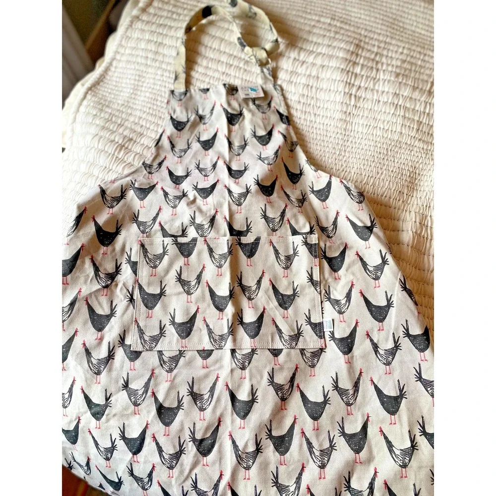 NEW Now Designs Chicken Scratch Cotton Chef's Apron, Chicken Print, 28